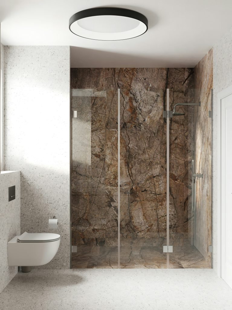 Bathroom trends 2026 — large-format tiles