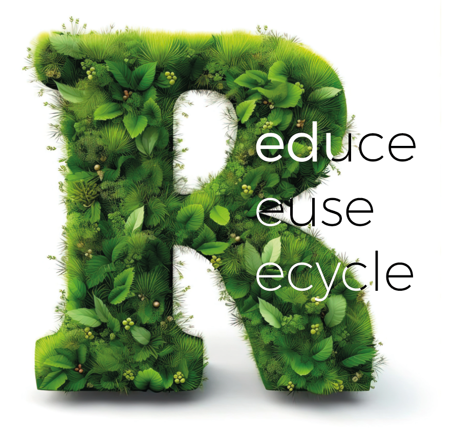 the three Rs: reduce, reuse, and recycle