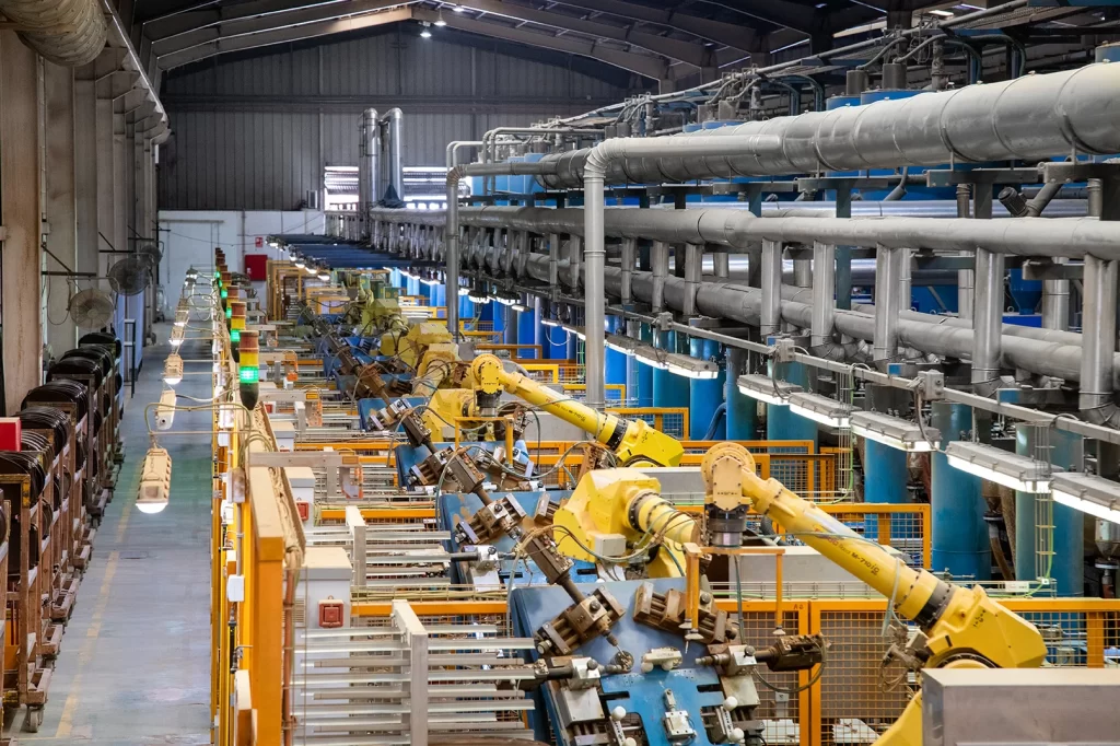 Automated toilet seat manufacturing line at G Systems Co.